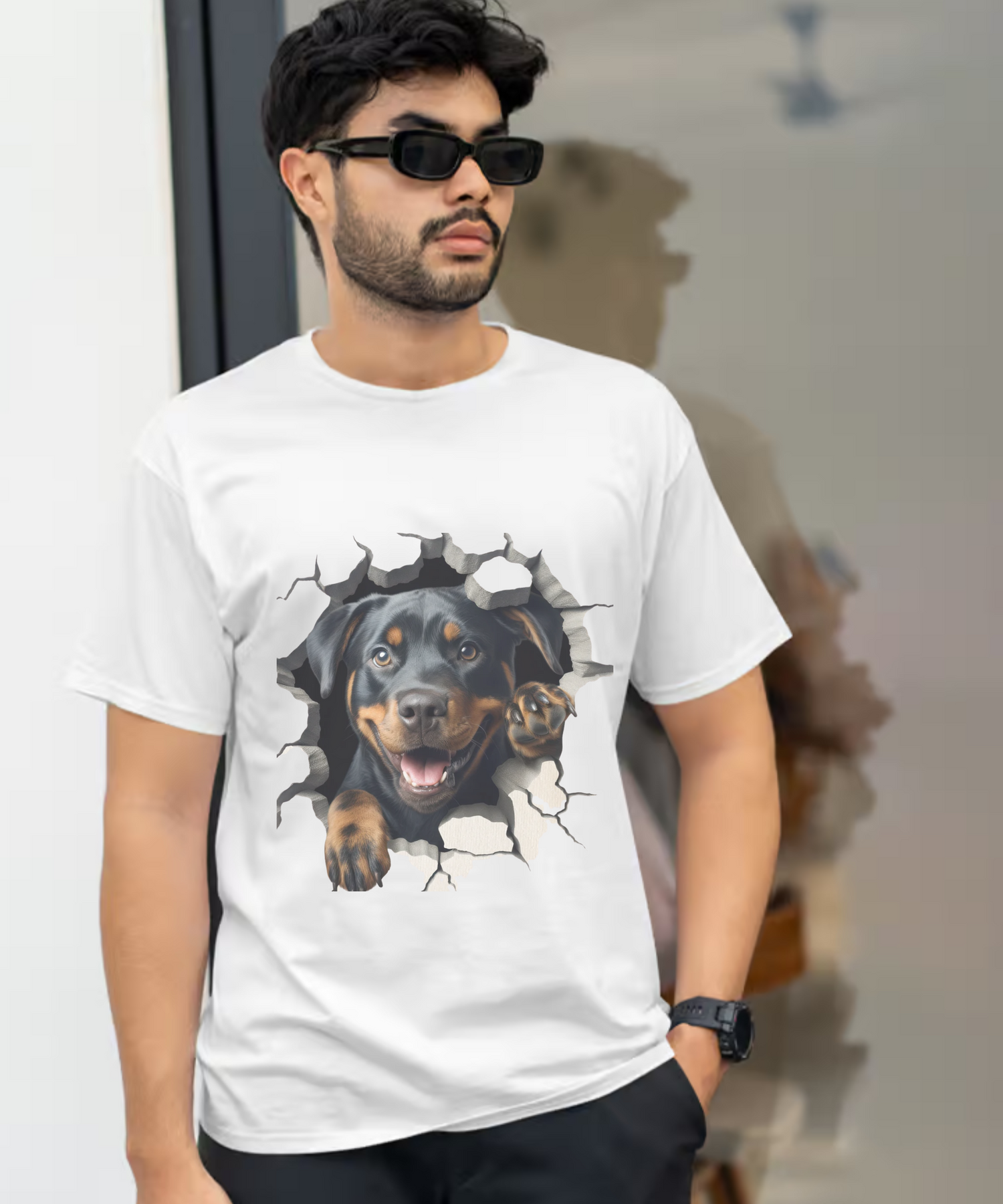 Dog printed T shirt